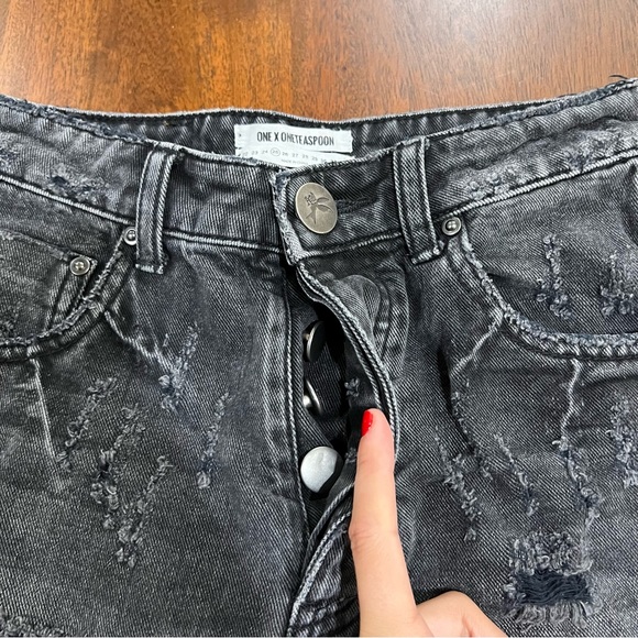 One Teaspoon High Waist Bandit Shorts Size 25 - Picture 5 of 9